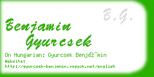 benjamin gyurcsek business card